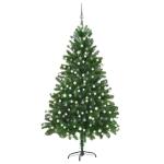 Künstlicher Weihnachtsbaum mit Beleuchtung Kugeln Tannenbaum Christbaum Tanne Unecht Weihnachtsdeko 210 cm Grün