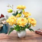 Kunstblumen Künstliche Pfingstrosen, Blumenarrangements, Zimmerpflanze für Heimbüro-Dekoration, künstliche Bonsai-Baum-Pfingstrose, 5 Farben für jeden Anlass