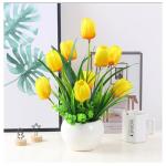 Kunstblumen Gefälschte Tulpe im Topf, mehrfarbige künstliche Blumen, echte Haptik, künstliche Tulpe für Hausgarten, Hochzeitsfeier, Simulationspflanzen für jeden Anlass