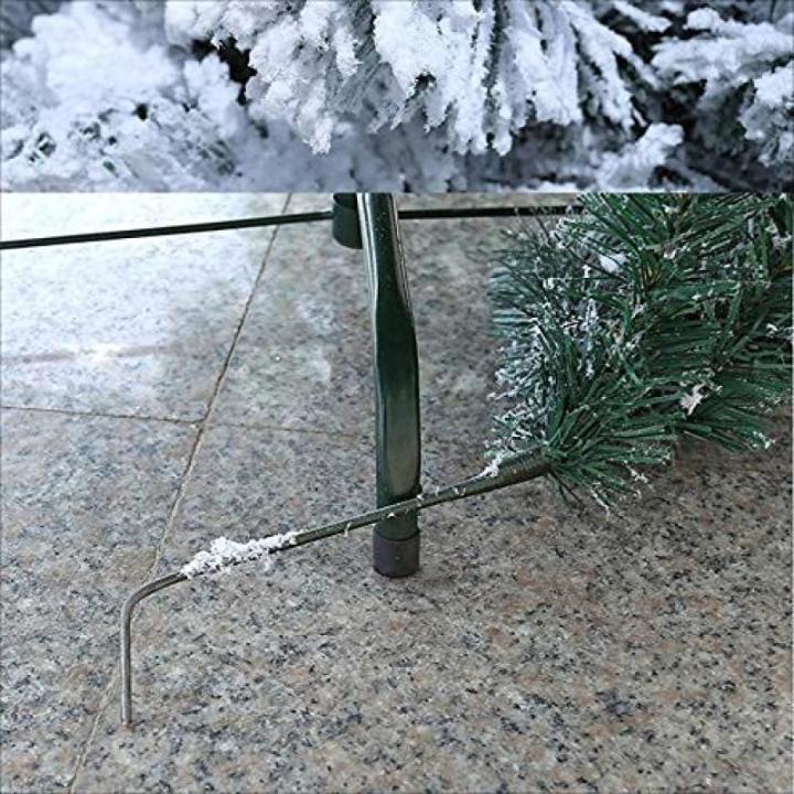 Weihnachtsbaum 4/5/6/7 / 8ft Weihnachtsbaum Schnee beflockt künstliche Kiefer mit reißverschluss Weihnachtsbaum Simulation Schnee zeder skulptur Dekoration mit metallständer