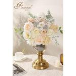 Künstliche Blumen Combo weiße Blumen Mix Seide Blumen Dahlie Rosen mit Stielen für DIY Hochzeit Brautsträuße, Babyparty, Blumenarrangement, Tischaufsätze, Heimdekorationen.