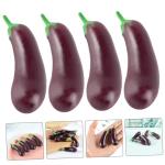 1 Satz Simulation Aubergine Miniatur Aubergine Heimdekoration Dekoratives Auberginenmodell Hausmodell-Dekoration Schöne Mini-hausdekoration Dekorative Mini-hausdekoration 4 Stück
