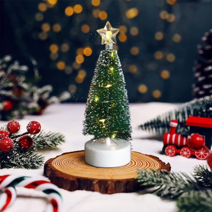 Weihnachtsbaum Klein mit Beleuchtung 3PCS Tisch Mini Weihnachtsbaum Geschmückt mit LED Lichterkette Tabletop Kleiner Weihnachtsbaum Mini Tannenbaum Künstlich Klein Weihnachtsdeko