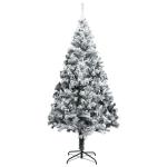 Weihnachtsbaum mit Schnee Künstlicher Weihnachtsbaum mit Ständer PVC Extra großer Weihnachtsbaum Grün 300 x 155 cm