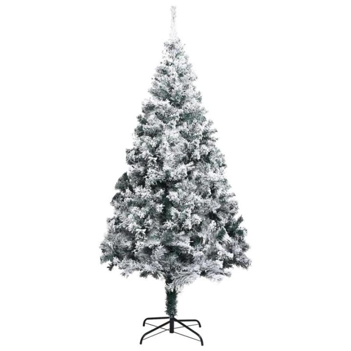 Weihnachtsbaum mit Schnee Künstlicher Weihnachtsbaum mit Ständer PVC Extra großer Weihnachtsbaum Grün 300 x 155 cm