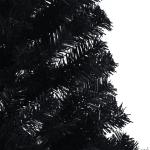 Halve kunstkerstboom met standaard, 210 cm hoog, kerstdecoratie, hoge kunstboom, pvc en staal, zwart