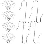 150 stuks kogelhangers, S-haken in zilver, S-haken, kleine snelhangers voor kerstboomversiering, dubbele haken voor kerstboom, perfect voor kerstbal, decoratieve hangers, herbruikb
