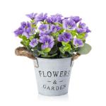Decoratieve Bloemen, Kunstbloemen voor Buiten Binnen in Potten, Kunstbloemen Ambachten voor Huisdecoratie, Kamerdecoratie, Kantoor, Keuken, Tuin (Paars)
