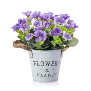 Decoratieve Bloemen, Kunstbloemen voor Buiten Binnen in Potten, Kunstbloemen Ambachten voor Huisdecoratie, Kamerdecoratie, Kantoor, Keuken, Tuin (Paars)