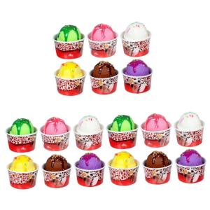 18 Stück Eiscreme Modell Eiscreme Kugeln Schaufenster Requisite Gefälschte Eiscreme Kugeln Modell Realistische Eiscreme Kugeln Kunststoff Eiscreme Kugeln EIS Display