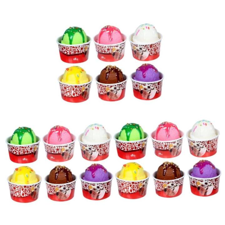 18 Stück Eiscreme Modell Eiscreme Kugeln Schaufenster Requisite Gefälschte Eiscreme Kugeln Modell Realistische Eiscreme Kugeln Kunststoff Eiscreme Kugeln EIS Display