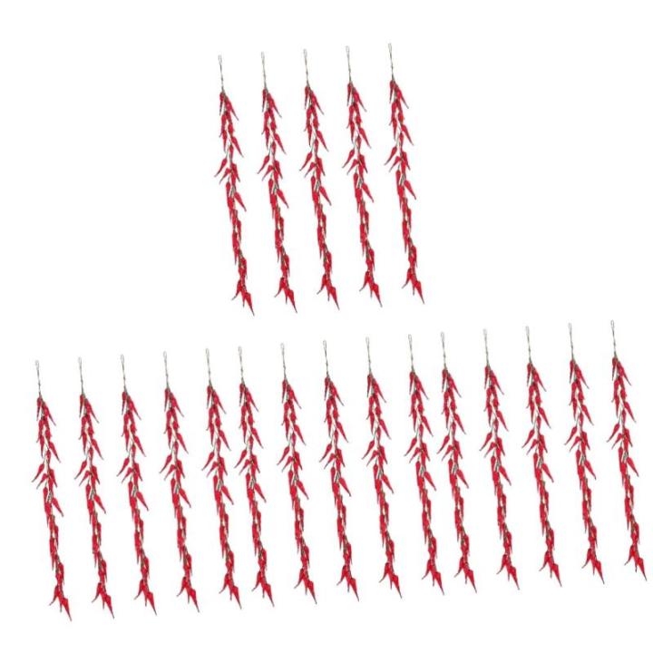 20 STK Chili-Pfeffer-modelldekoration Simulation Chili Simulation Gefälschtes Gemüse Abs Lebensechtes Pfefferdekor Künstliche Hängende Paprika Künstlicher Pfeffer Ristra Rot S