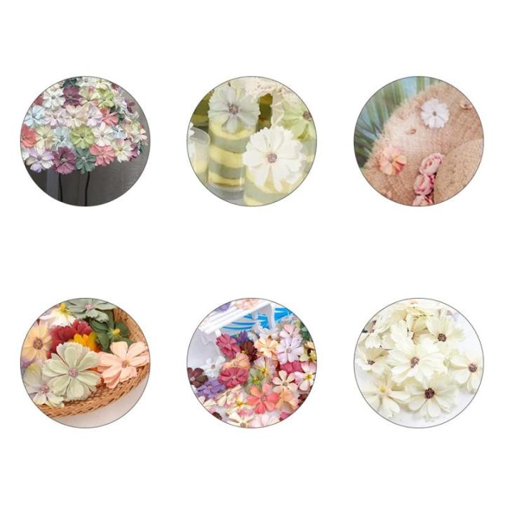 , decoratie, 60 stuks, madeliefjes, bloemkoppen, zijden bloemen, decoratie, kunstbloemkoppen, knutselen, bloemen voor doe-het-zelf handwerk, scrapbooking, bruiloft, feesten,