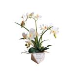 Kunstblumen Künstliche Blumen, 3 Zweige Orchideen im Topf, lebensechte künstliche Schmetterlingsblumen mit Keramikvase, Heimbüro-Dekoration für jeden Anlass