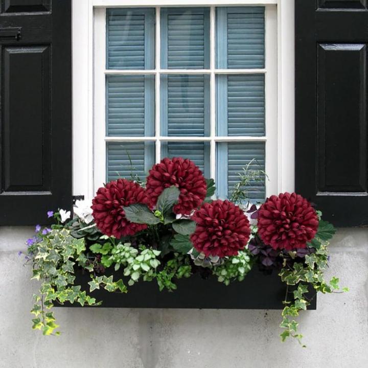 16 cm grote kunstbloemen, hortensia met 65 cm lange steel, 4 stuks rode kunstmatige hortensia-bloemen, kunststof bloemen, hortensia voor woondecoratie, tuinfeest, bruiloftsdecorati