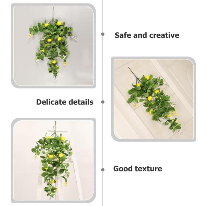 6 Stück Simulation Zitronen Rattan Baum Zitronenzweig Ornamente Zitronenzweig Dekoration Heimdekoration Zitronenzweig Zitronenzweig Baumpickel Zitronenzweig Dekoration