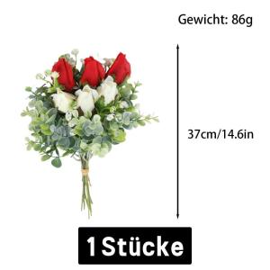Kunstblumenstrauss Künstliche Tulpen Realistische Tulpe mit Weichem Stiel Elegante Blumendekoration für Brautsträuße Haus Party Büro DIY Blumenarrangements 1707