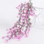 2Pcs Rose Red Fake Plants Plastic Plants Artificial Ivy Vine Outdoor Artificial Plant Artificial Hanging Plants for Indoor Outdoor Wedding Party Home Garden Wall Decoration