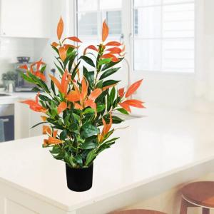 Kunstmatige glansmispel Photinia kunstplant kunstplant 70 cm kunstbloem binnendecoratie kunstplant als echt in pot
