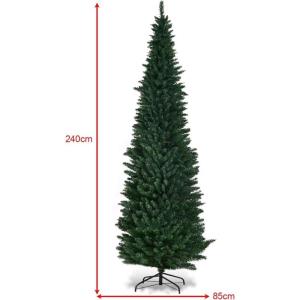 Weihnachtsbaum künstlicher Baum, Grüner Bleistift Schlanker Weihnachtsbaum(8FT/2.4M)