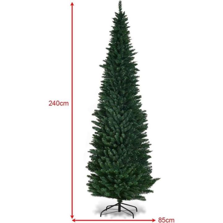 Weihnachtsbaum künstlicher Baum, Grüner Bleistift Schlanker Weihnachtsbaum(8FT/2.4M)