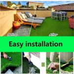 Kunstrasen-Fußmatte, Gartenteppich mit 20 mm Florhöhe, realistisch und natürlich aussehend, für drinnen und draußen, rutschfeste Gummi-Unterseite für zusätzliche Sicherheit