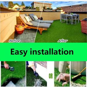 Fußmatte aus Kunstrasen, 20 mm Florhöhe, realistisch und natürlich aussehend, Gartenteppich mit rutschfester Gummi-Unterseite, für den Innen- und Außenbereich