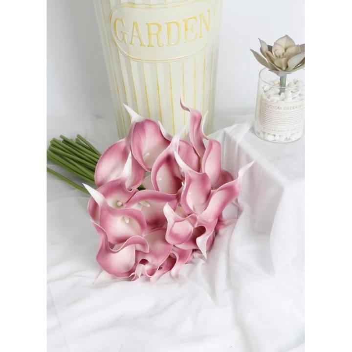 Pinke künstliche Calla-Lilien, 24 Stück, fühlen sich echt an, rosa Calla-Lilien, Kunstblumen, Arrangement für Zuhause, Party, Hochzeit, Blumenstrauß, Tafelaufsätze, Blume, He