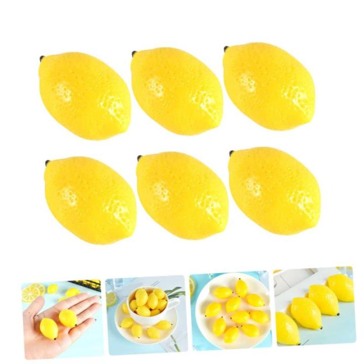 12 STK Mini-zitronenimitat Tropisches Fruchtdekor Partydekorationen Künstliche Frucht Künstliche Zitronen Klein Realistische Zitrone Gefälscht Miniatur-Zitrone Yellow PVC