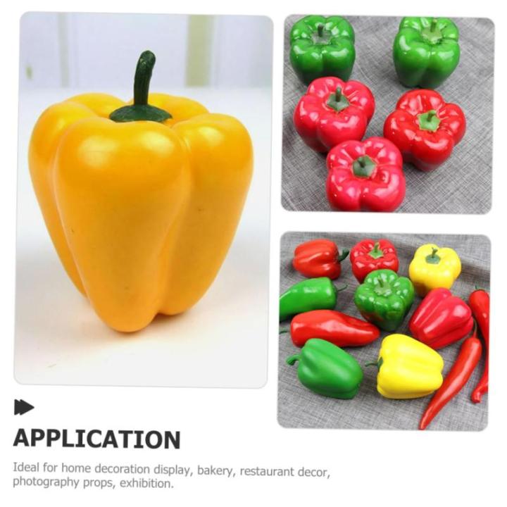 4 Sätze Simulationsmodell Paprika Schaufensterpuppe Maneküre- Set Schaufensterpfeffer Ziernieten Gefälschter Pfeffer Simulation Lebensmittelmodell Stütze Poly-Drache 5 Stück *