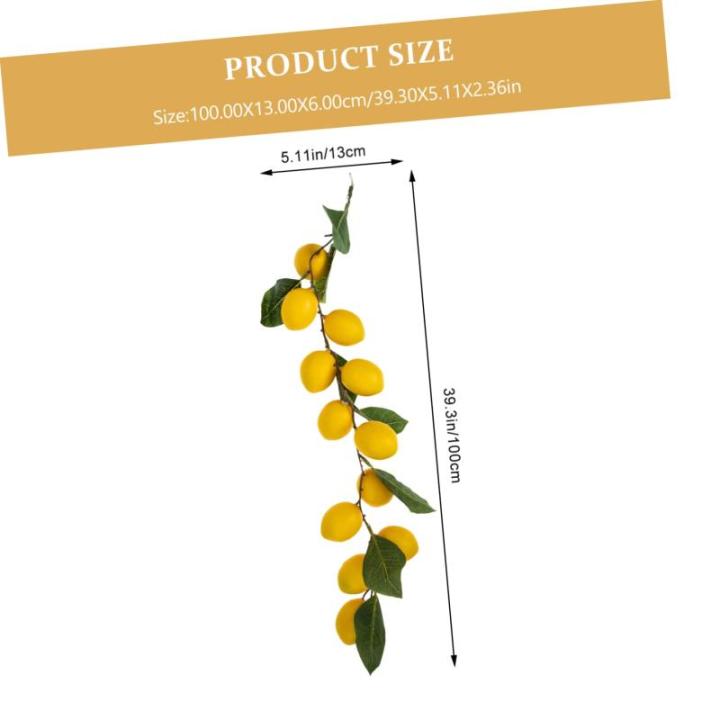 8 STK Simulation Zitronenrattan grüne Girlandenhochzeit Herbstdeko für zu Hause kunstplflanze Artificial Plant Dekor Eukalyptusgirlande Zitronengirlande Sommerdeko Plastik Yellow