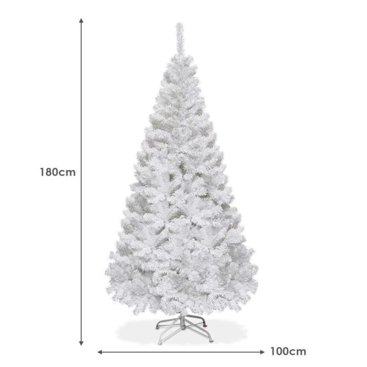 Kunstkerstboom, dennenboom met metalen standaard, pvc-naalden, kunstboom, ideaal voor thuis, kantoor, winkels en hotels, wit