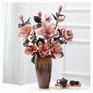 Kunstblumen Künstliche Blumen im Topf – realistische Magnolien-Seidenblumen-Arrangements, künstliche Blumen im Topf für das Heimbüro für jeden Anlass