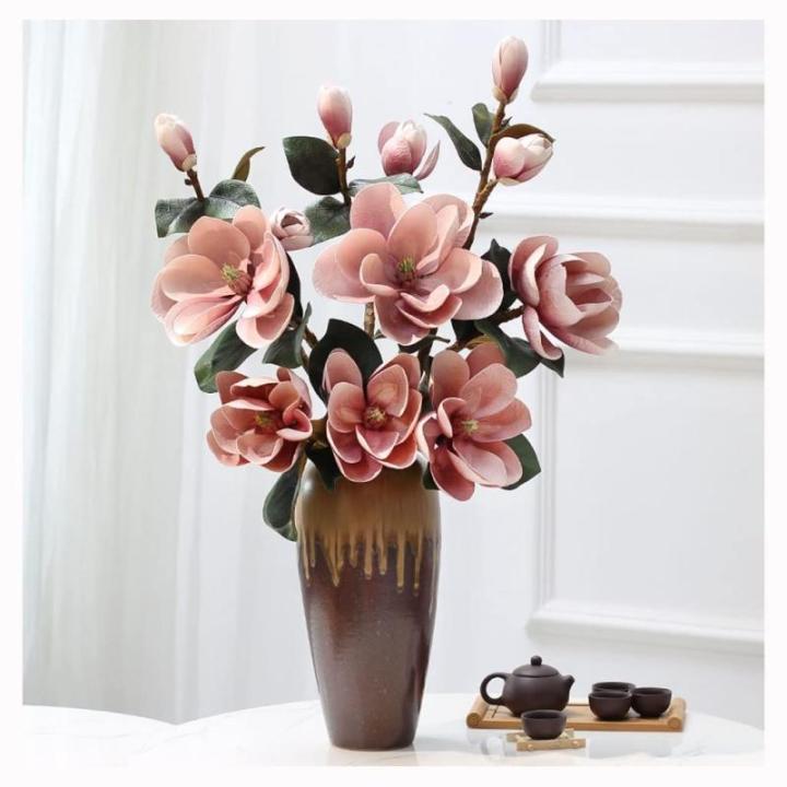 Kunstblumen Künstliche Blumen im Topf – realistische Magnolien-Seidenblumen-Arrangements, künstliche Blumen im Topf für das Heimbüro für jeden Anlass