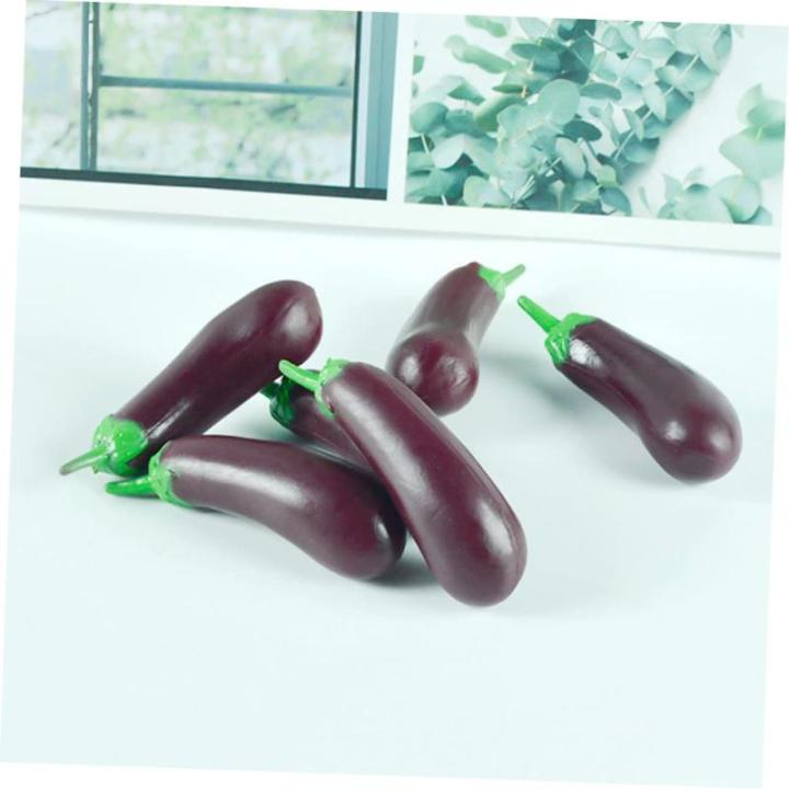 2 Sätze Simulation Aubergine Dekoratives Auberginenmodell Hausmodell-Dekoration Miniatur Aubergine Interessantes Miniaturspielzeug Miniatur-auberginen Für Kinder PVC 4 Stück * 2