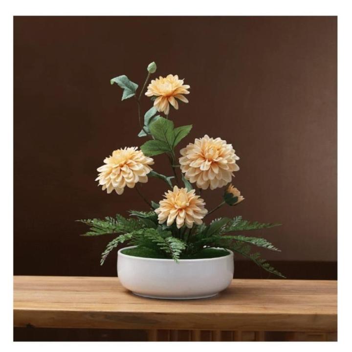 Kunstblumen Künstliche Blumen im Keramiktopf, Seidenpfingstrose im Topf, Moderne Kunstpflanzen, grüne Zimmerpflanzen für Zuhause, Hochzeitsfeier für jeden Anlass