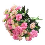 4 stuks kunstrozenbloemen, nepboeket, kunstzijde, bloemplanten, bloemstuk voor doe-het-zelf, binnen, buiten, keukentafel, tuinkantoor, bruiloftsfeestdecor - roze en lichtroze