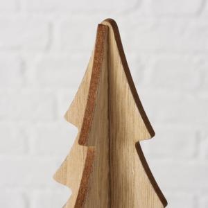 2049991 Ceti Holz- und Weiß-Dekorative Tannenbäume, H12-30cm Set aus 6 Stück
