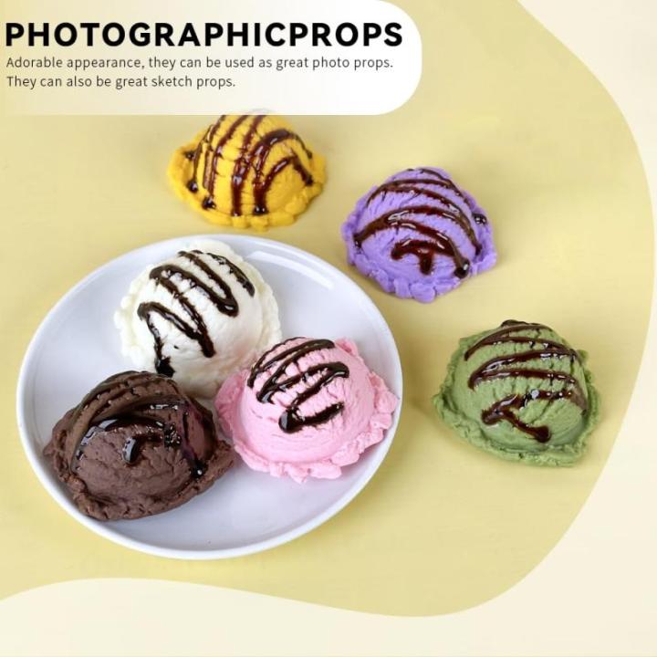 Künstliche Eisportionierer, realistische Simulation, Nachahmung, gefälschte Lebensmittel, Desserts, Modellnachbildung, gefälschte Eiskugeln, Fotografie-Requisite für Zuhause, G