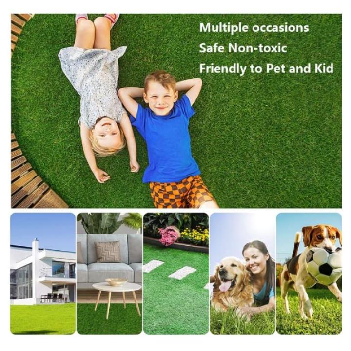 Kunstrasen-Teppich, 2,4 x 3,6 m, realistische Kunstrasenmatte für drinnen und draußen, 20 mm Florhöhe, Astro-Rasenmatte für Hunde, Landschaftsgestaltung (Größe: 1,2 x 10 m)