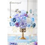 Kunstbloemen combo paarse bloemen mix zijden bloemen dahlia rozen met stelen voor bruiloft, bruidsboeketten, tafeldecoratie, babyshower, bloemstuk, woondecoraties