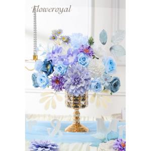Kunstbloemen combo paarse bloemen mix zijden bloemen dahlia rozen met stelen voor bruiloft, bruidsboeketten, tafeldecoratie, babyshower, bloemstuk, woondecoraties