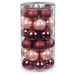 Inge Glazen | Mooie van glas | 30 ballen in doos | kerstboomversiering kerstboomversiering (vintage roos | bordeaux zachtroze)