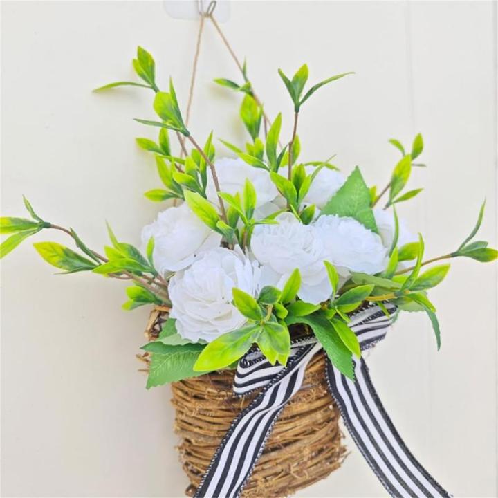 Frühling Pfingstrose Blume Korb Kranz Simulierte Blumen Korb Tür Behänge