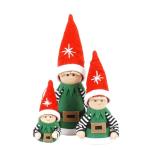 Vilt- / textiel kerstkabouter/kerstmanhulp als boomhanger/hanger in 3-delige set, afmetingen tussen 5 en 12 cm.
