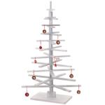 Decoratieve kerstboom HWC-H77, 3D-kerstboom, kerstdecoratie, shabby look, dennenhout, verstelbaar, 130 x 82 x 82 cm, wit