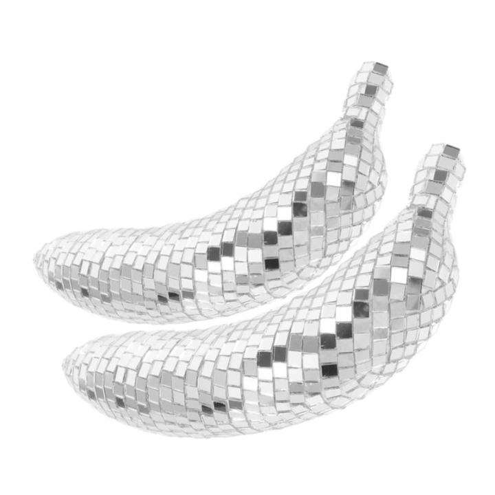 10 STK Disco-Banane Reflektierendes Disco-Ornament Bühnenbeleuchtungskugel Hängende Discokugel Reflektierende Discokugel Bananenverzierung Gefälschte Banane Home Obstfigur Schau