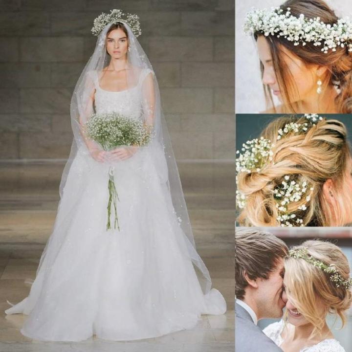 Gypsophila , 7 stuks, wit, Gypsophila, , kunstplanten, doe-het-zelf voor bruiloft, bruidsboeket, bloemstuk, hotel, woonkamer, feestdecoratie
