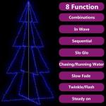 Weihnachtskegelbaum Weihnachtsbaum Lichterbaum Beleuchtet Dekobaum Weihnachtsdeko Lichterkette Beleuchtung 360 LEDs Indoor Outdoor 143x250cm
