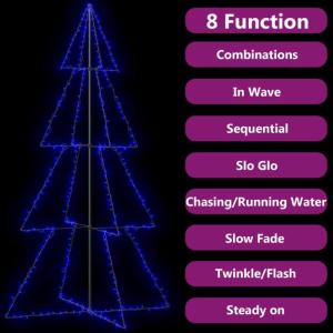 Weihnachtskegelbaum Weihnachtsbaum Lichterbaum Beleuchtet Dekobaum Weihnachtsdeko Lichterkette Beleuchtung 360 LEDs Indoor Outdoor 143x250cm